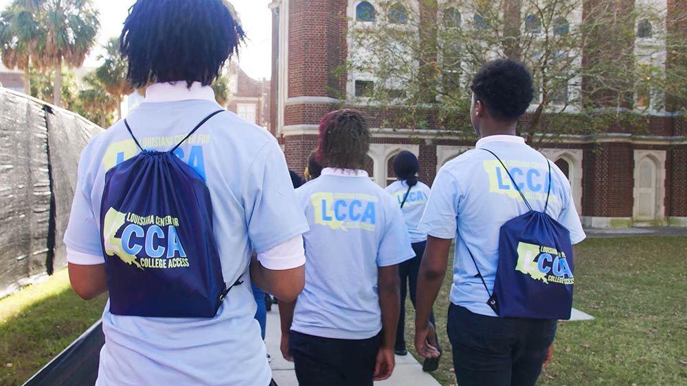 students walking